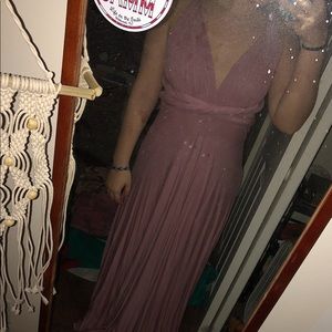 mauve pink lulu’s convertible wrap prom dress